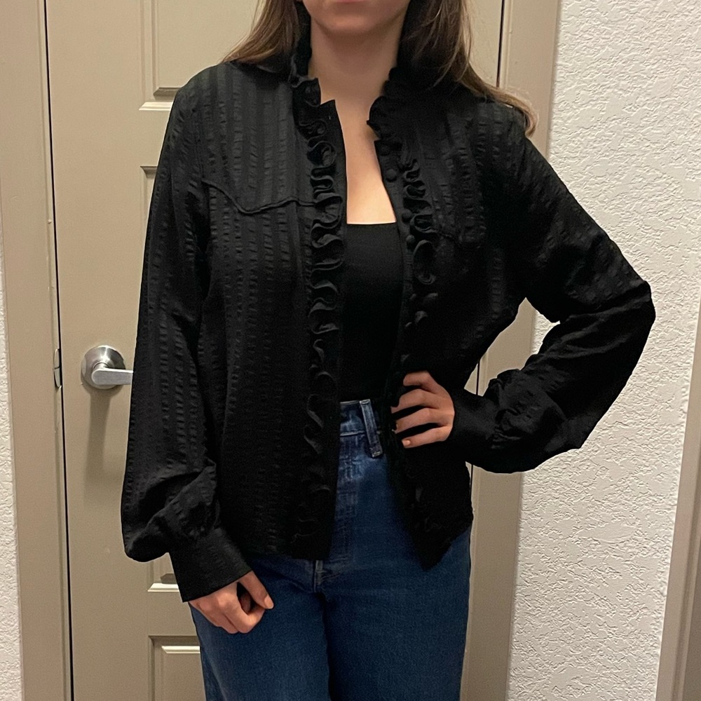 Balenciaga Ruffled Button-Up Top - Picture 5 of 6